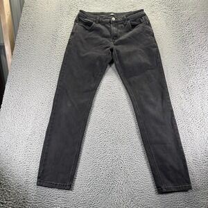 Ziz Jeans Mens 32x31 Black Denim Cotton Straight Leg Faded Dark Wash Workwear